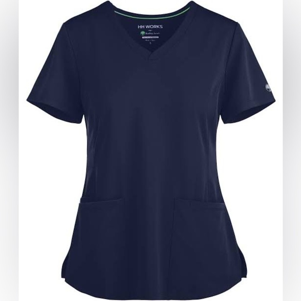 ealing Hands Women's 4-Pocket Scrub Top NAVY BLUE